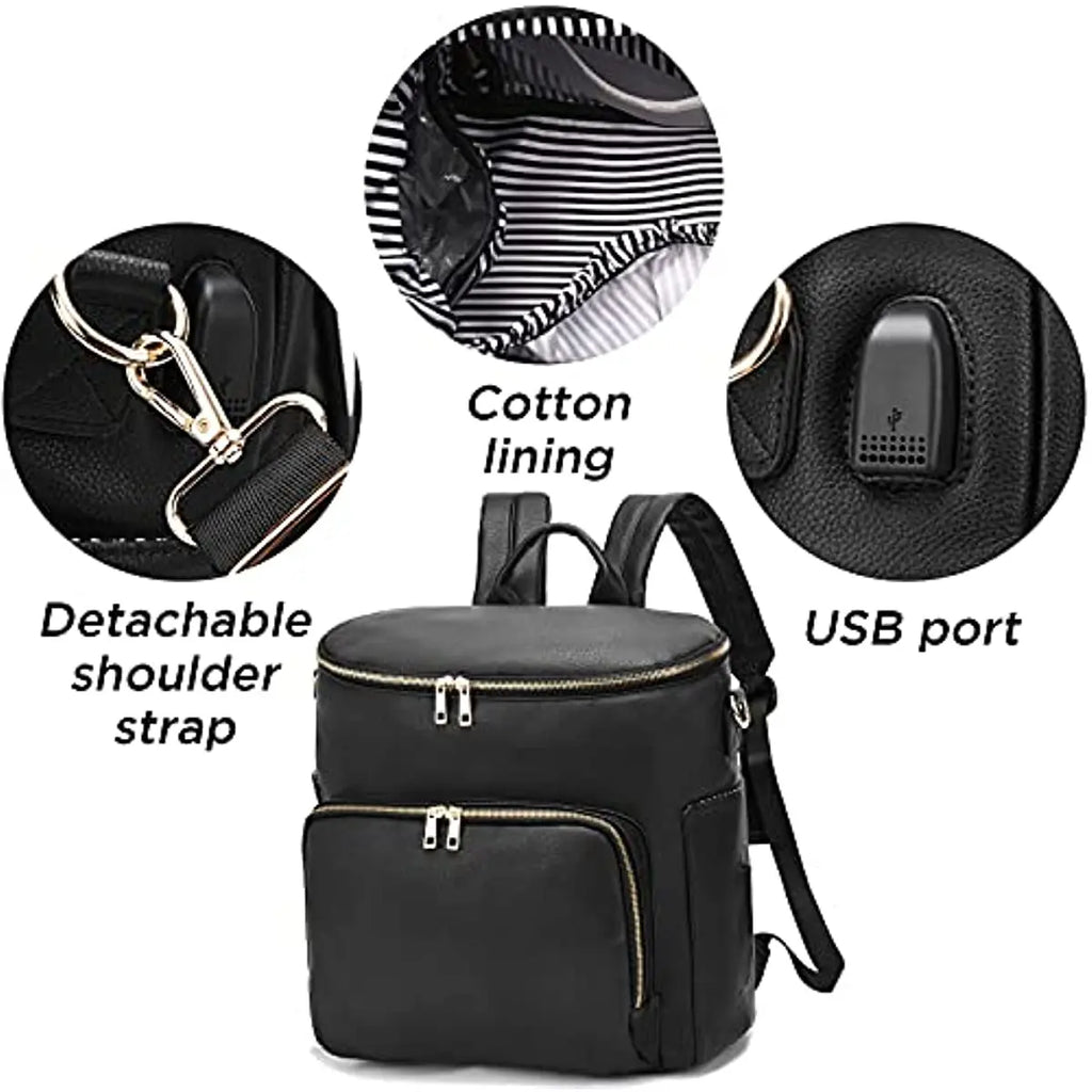 Sac à langer effet cuir