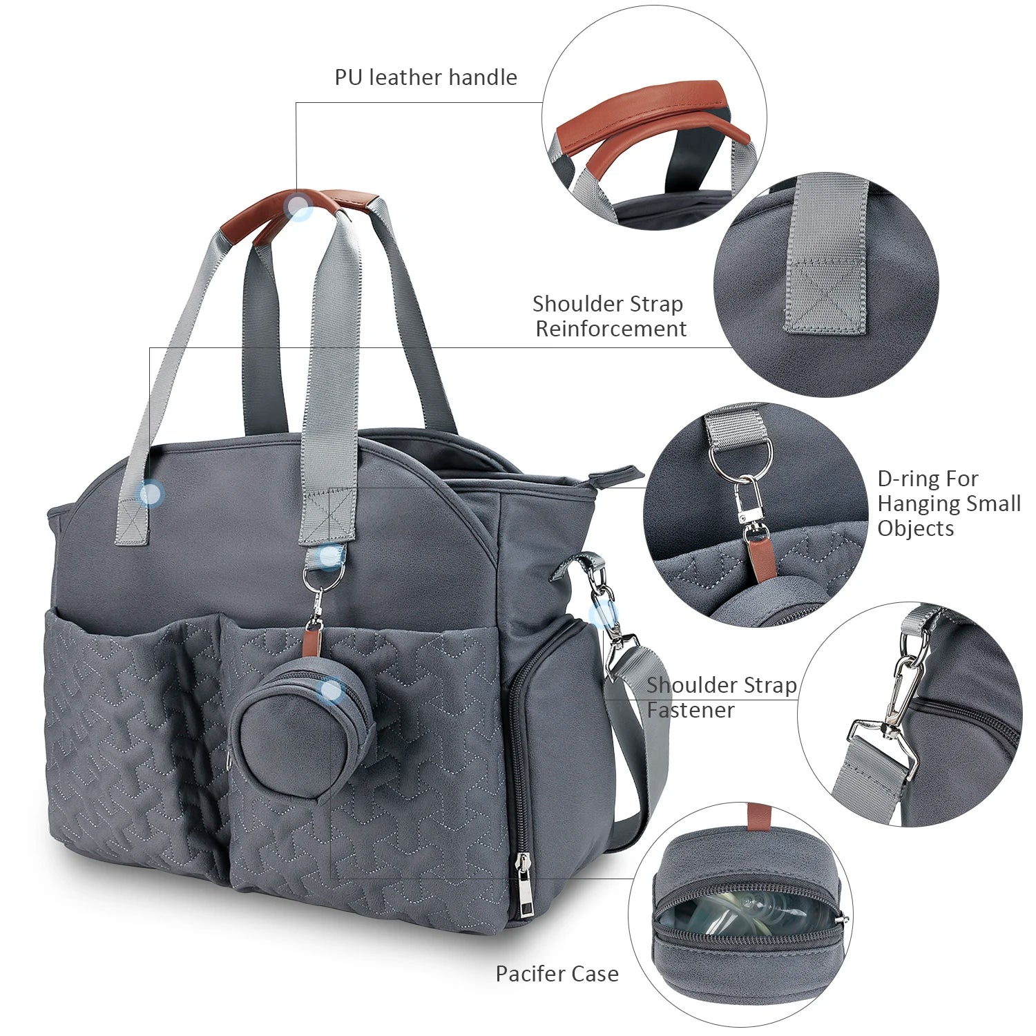 Sac à langer gris