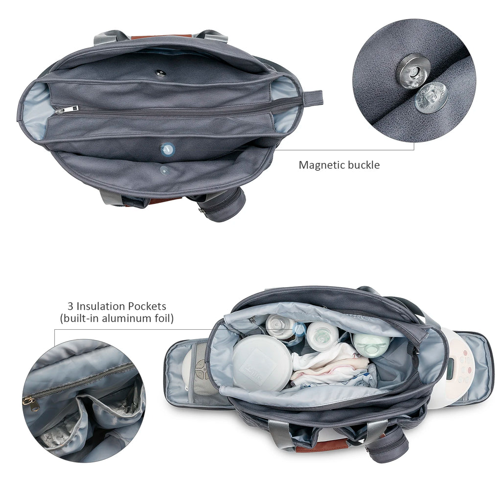 Sac à langer gris