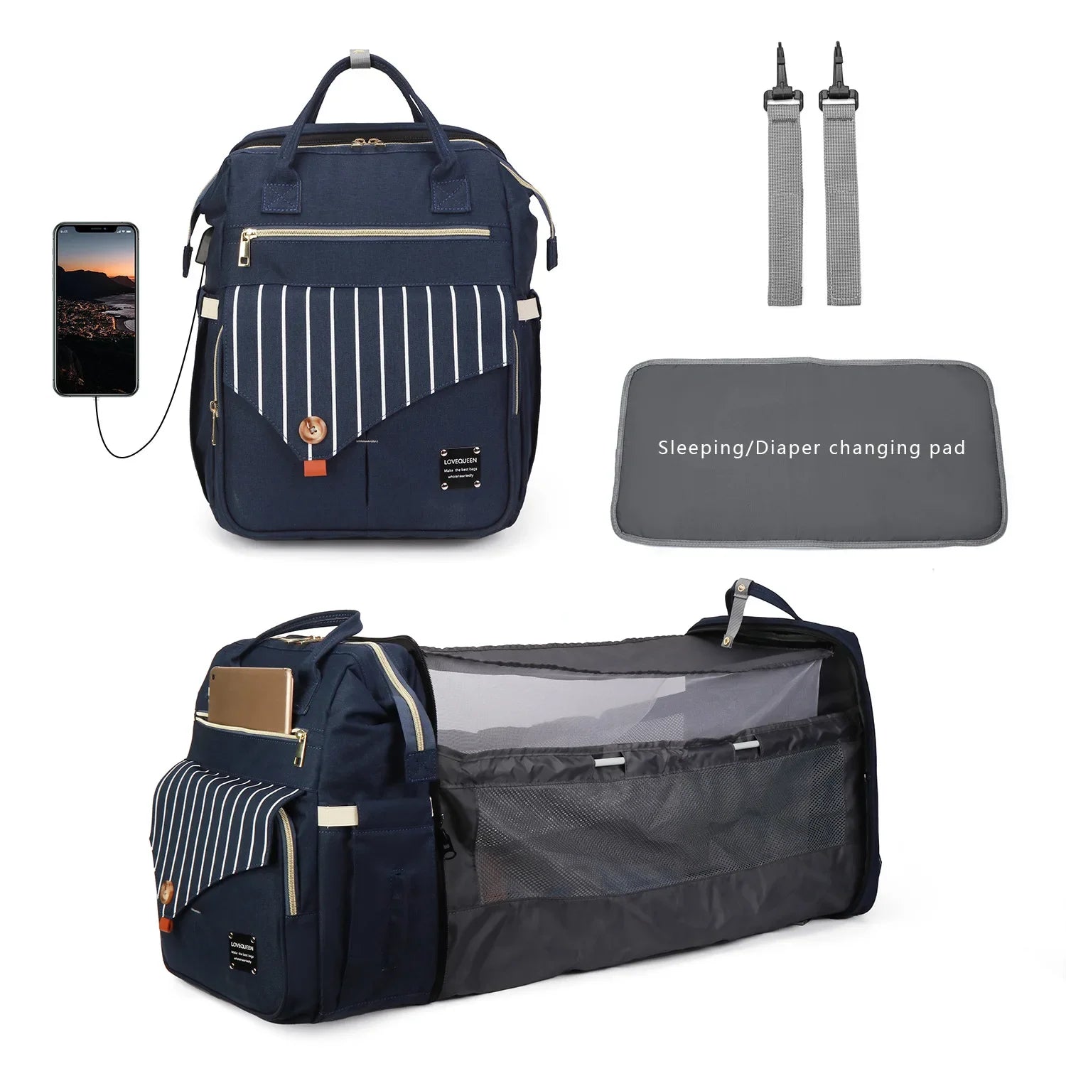 3 en 1 sac à langer bébé voyage berceau
