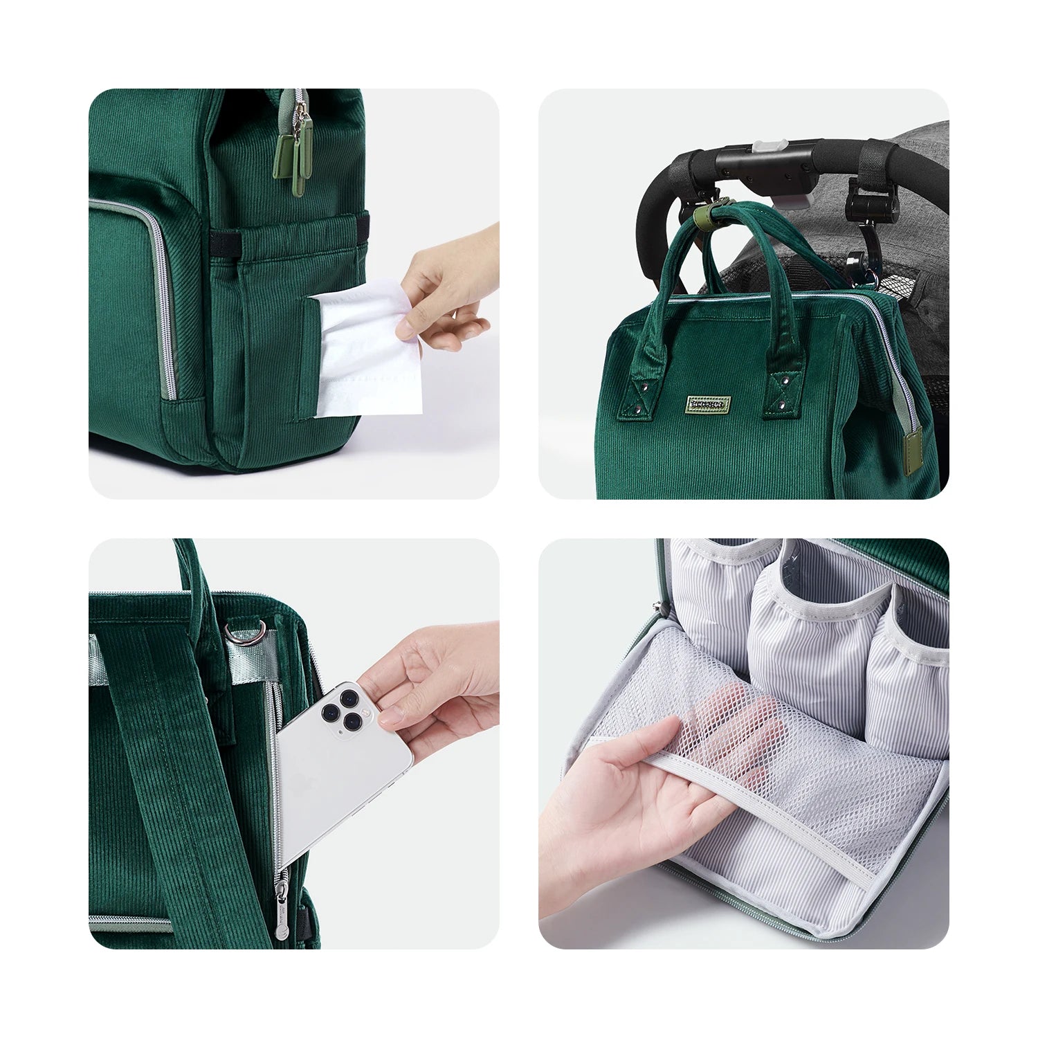 Sac à langer vert