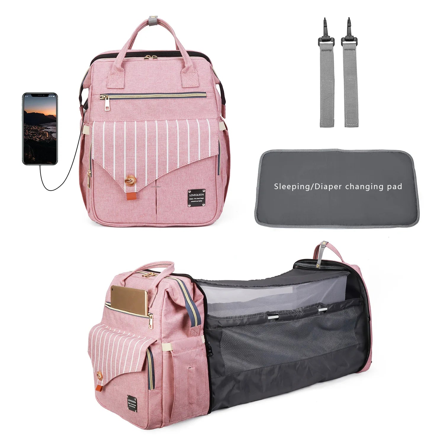 3 en 1 sac à langer bébé voyage berceau